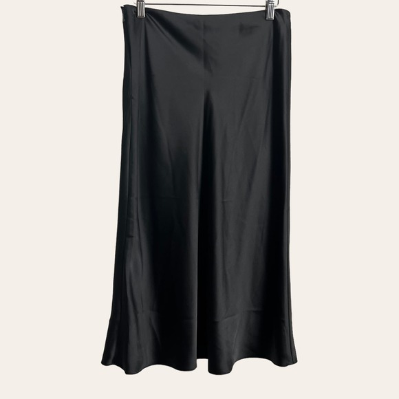 Club Monaco Trycia Black Bias Slip Midi Skirt Size 8 - Picture 7 of 9